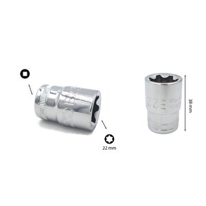 E22 1/2” Dış Torx Lokma Anahtar C26-22