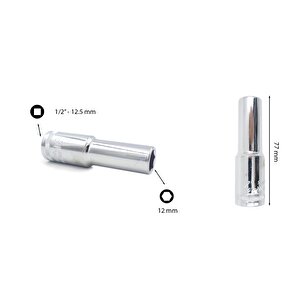 12 Mm 1/2” 6 Köşe Derin Lokma Anahtar C24-h12