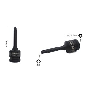 T40 1/2” Havalı Torx Uçlu Lokma Anahtar C68-t40
