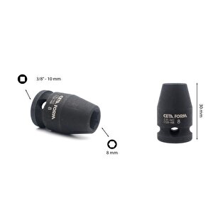 8 Mm 3/8” 6 Köşe Havalı Lokma Anahtar C52r-h08