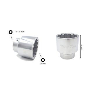 70 Mm 1” 12 Köşe Yıldız Lokma Anahtar C42-b70