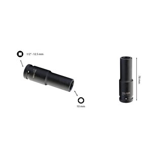 10 Mm 1/2” 6 Köşe Derin Havalı Lokma Anahtar C64-h10