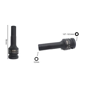 Ceta Form 12 Mm 1/2” Havalı Allen (alyan) Uçlu Lokma C68-h12