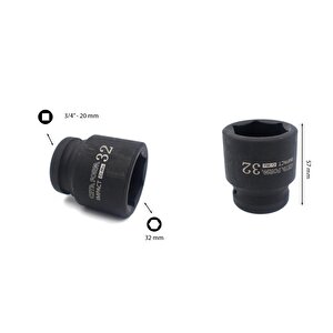 32 Mm 3/4” 6 Köşe Havalı Lokma Anahtar C72-h32