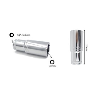 22 Mm 1/2” 6 Köşe Derin Lokma Anahtar C24-h22