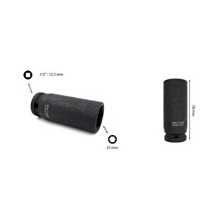 21 Mm 1/2” 6 Köşe Derin Havalı Lokma Anahtar C64-h21