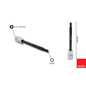 6 Mm Ekstra Uzun Tip 1/2” Lokmalı Allen C28s-h06xl
