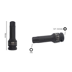 T70 1/2” Havalı Torx Uçlu Lokma Anahtar C68-t70
