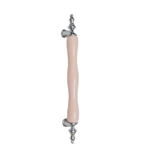 Porselen Pembe Krom Ayak 128 Mm Kulp ( 5 Adet )