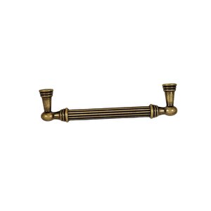 PORSELEN DÜĞME KULP METAL KROM BEYAZ DESENLİ  / 5 ADET