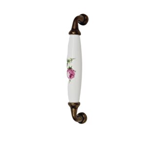 BEYAZ POLİMER KULP ANTİKSARI AYAK  GÜLLÜ 128 MM / 5 ADET