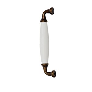 BEYAZ POLİMER KULP ANTİKSARI AYAK  GÜLLÜ 128 MM / 5 ADET