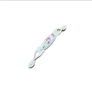 Miray 128 mm Metal Krem Kasa Beyaz ÇİÇEK  Desenli  / 5 ADET