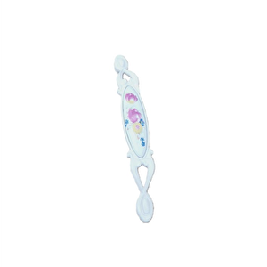 Miray 128 mm Metal Krem Kasa Beyaz ÇİÇEK  Desenli  / 5 ADET