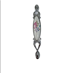 Miray 128 mm Metal KROM Kasa Beyaz  ÇİÇEK Desenli  / 5 ADET