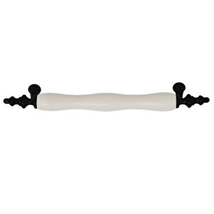 Vanni Beyaz Porselen Siyah Ayaklı 96 Mm Kulp ( 5 Adet )