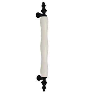 Vanni Beyaz Porselen Siyah Ayaklı 96 Mm Kulp ( 5 Adet )