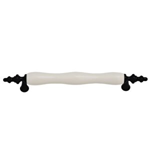 Vanni Beyaz Porselen Siyah Ayaklı 128 Mm Kulp ( 4 Adet )