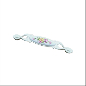 Miray 128 mm Metal Krem Kasa Beyaz SARI GÜL Desenli  / 5 ADET