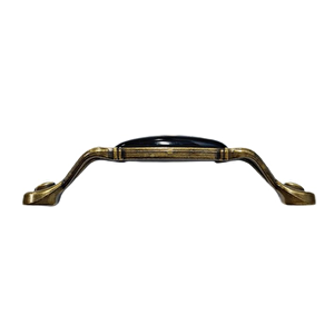 MİRAY 128 mm Metal antik sarı siyah  porselen desenli  / 5 ADET