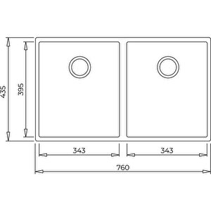 Square 760 Tg Çift Hazneli Tezgahaltı Bej Tegranite Eviye