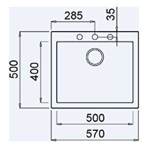 Teka Forsquare 50.40 Tg Gri̇ T.üstü Grani̇t Mutfak Evyesi̇