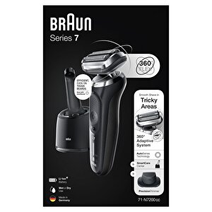 Braun Yeni Seri 7 N7200cc Kablosuz Tıraş Makinesi, Smartcare, Autosense, 360° Flex, Islak & Kuru