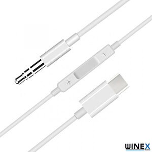 Winex Type-c To 3.5mm Aux Ses Kontrollü Dönüştürücü Adaptör