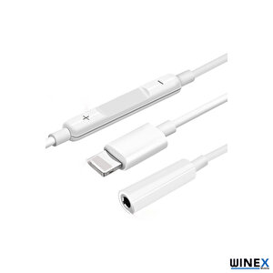 Lightning To 3.5mm Aux Ses Kontrollü Dönüştürücü Adaptör