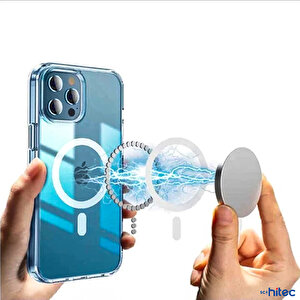 Schitec İphone 12 Pro Magsafe Özellikli Şeffaf Kılıf
