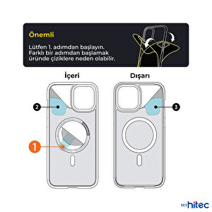 Schitec İphone 14 Plus Magsafe Özellikli Şeffaf Kılıf