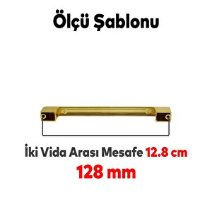 Mobilya  Banyo Mutfak Dolabı Çekmece Dolap Kapak Kulpu Kulbu Altın Gold 128 Mm Metal Kulp