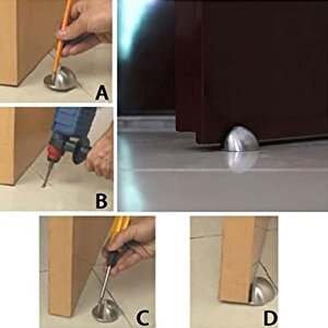 Yarımay Kapı Stoperi Tamponu Vidalı Metal Kapı Stopu Parlak Krom