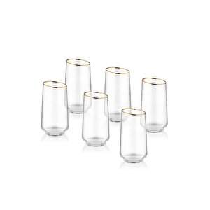 Gina Su Bardağı Uzun Gold 6lı Set