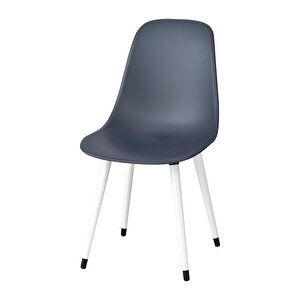 Vilinze Eames Beyaz Ahşap Ayak Plastik Füme Sandalye