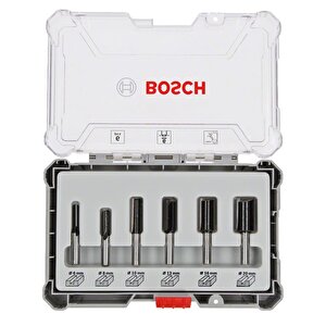 Pro Freze Seti 6 Parça Düz 6 Mm Şaftlı