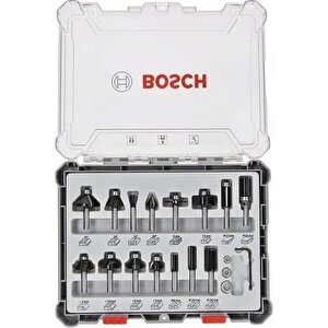 Bosch Karışık Freze Ucu Seti Şaftlı 8mm 15 Parça