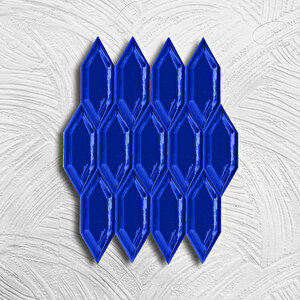 Kütahya Çini Yapı Tasarım 5x15 Feather Serisi Kobalt Bose Şekilli Karo