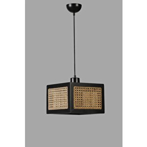 Kumsal Büyük Tekli̇ Si̇yah Rattan Avi̇ze