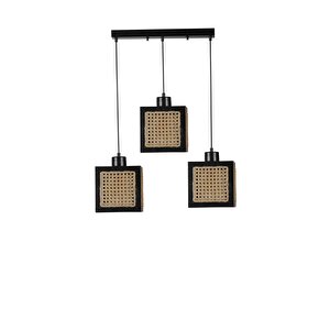 Kumsal 3 Lü Sirali Si̇yah Rattan Avi̇ze