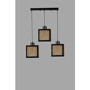 Kumsal 3 Lü Sirali Si̇yah Rattan Avi̇ze