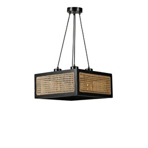 Kumsal Kare 4 Lü Si̇yah Rattan Avi̇ze