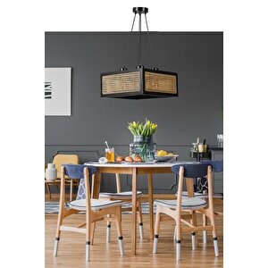 Kumsal Kare 4 Lü Si̇yah Rattan Avi̇ze