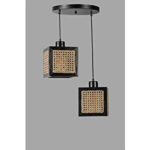 Kumsal 2 Li̇ Tepsi̇li̇ Si̇yah Rattan Avi̇ze