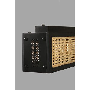 Kumsal Di̇kdörtgen Si̇yah Rattan Avi̇ze