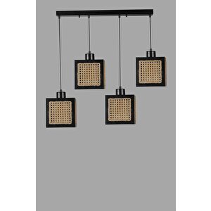 Kumsal 4 Lü Sirali Si̇yah Rattan Avi̇ze