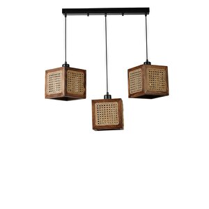 Kumsal 3 Lü Sirali Cevi̇z Rattan Avi̇ze