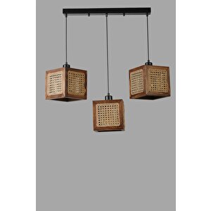 Kumsal 3 Lü Sirali Cevi̇z Rattan Avi̇ze