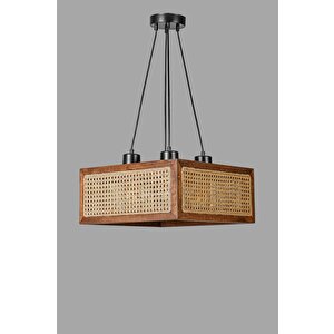 Kumsal 4 Lü Kare Cevi̇z Rattan Avi̇ze
