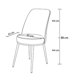 Lavin 6 Adet 1. Kalite Beyaz Ayaklı  Sandalye Kiremit